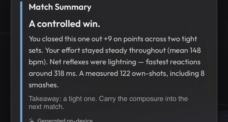 AI Match Summary card