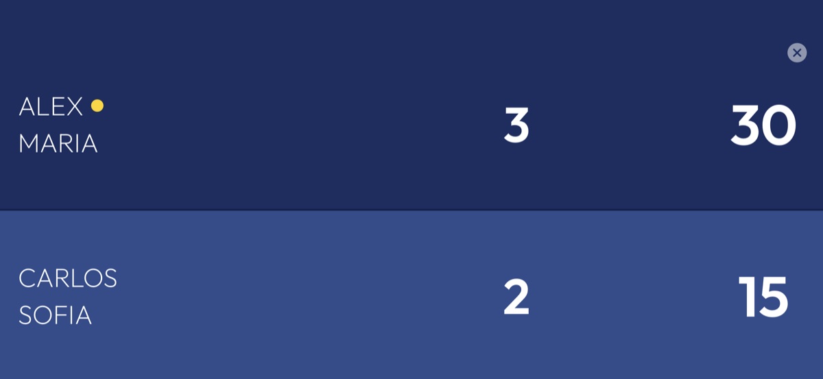 Live landscape scoreboard on iPhone