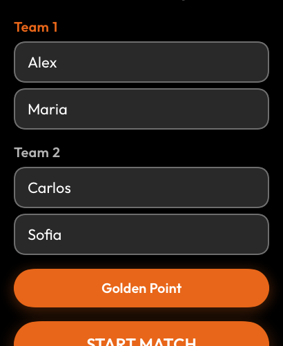 Match setup on Apple Watch: teams and scoring rule